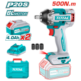 PISTOLA IMPACTO INALAMBRICA 1/2 20V 500 NM INCLUYE 2 BATERIAS 1 CARGADOR SUPER TOTAL (UTIWLI2050)